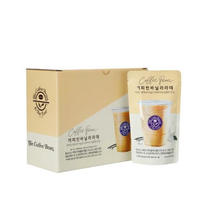 커피빈 바닐라 라떼 파우치 커피, 10개, 190ml 대표 이미지 - 바닐라라떼 추천
