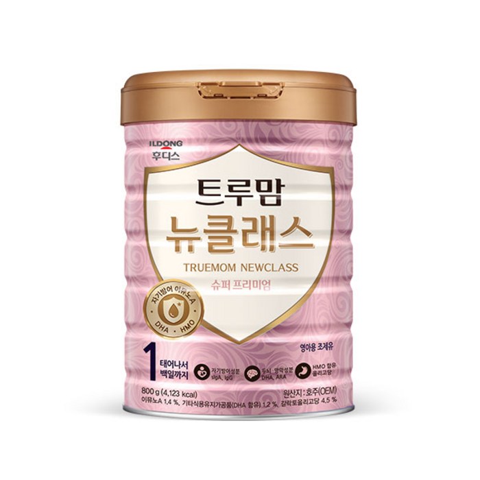 일동후디스 트루맘 뉴클래스 슈퍼프리미엄 분유 1단계, 800g, 1개 대표 이미지 - 일동제약 추천