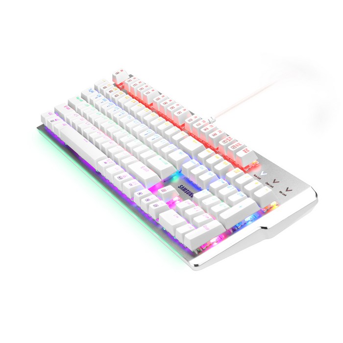삼성전자 레인보우 LED 기계식 유선 키보드, 혼합색상, SPA-NKG1CUR, 일반형 대표 이미지 - 삼성 기계식 키보드 추천