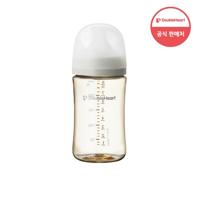 더블하트 모유실감 3세대 PPSU 모먼트 단품 240ml 오후의베이지 (M젖꼭지포함), 240ml, 베이지, 3개