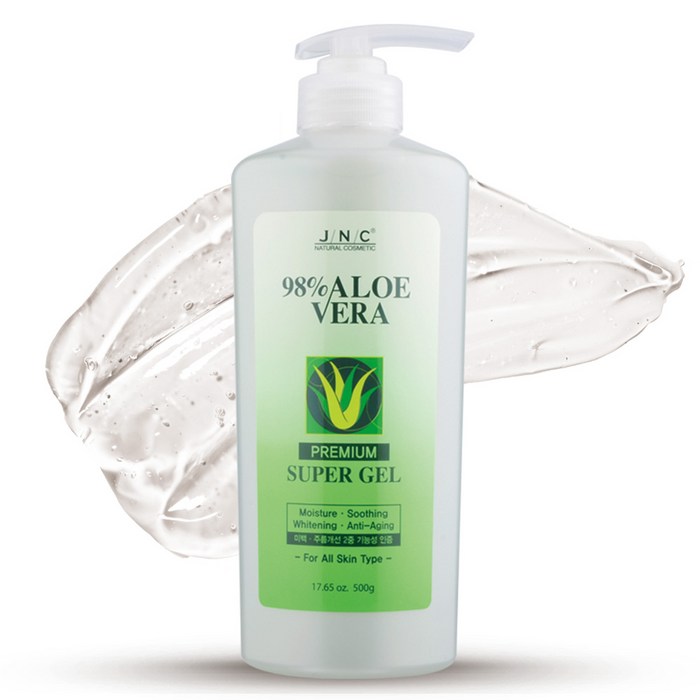 JNC 98 알로에베라 프리미엄 슈퍼겔 미백주름개선진정쿨링보습 민감성 수분 수딩젤, 500ml, 1개