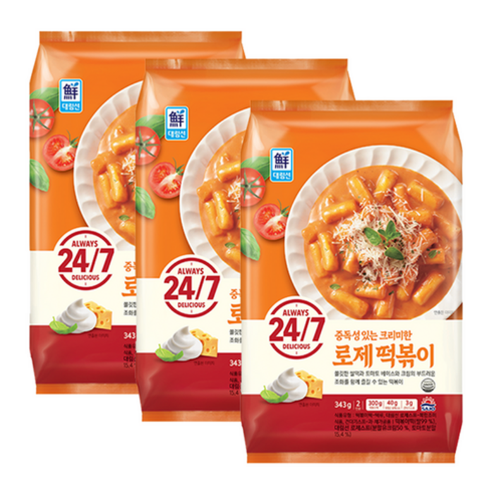 대림선 로제떡볶이 343gx3개입 대표 이미지 - 로제 떡볶이 추천