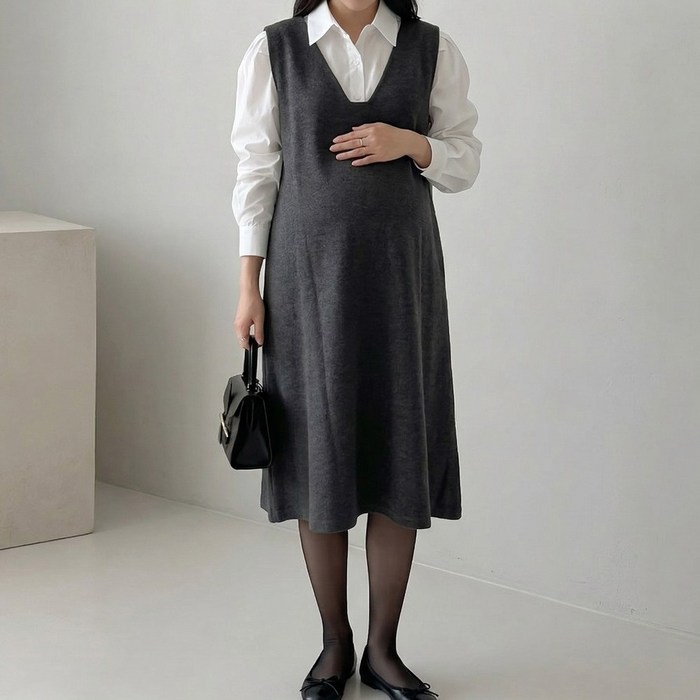 당일출고 수엠W 백화점 퀄리티 임산부 하객룩 원피스 레이어드 벗꽃 데이트 하객원피스 B083 모던레이어드원피스