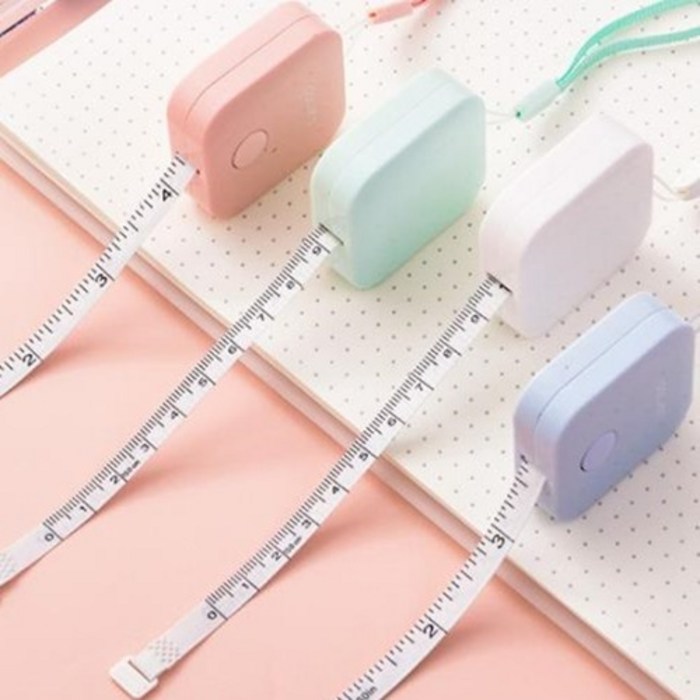 휴대용 피팅 파스텔 미니 사각 줄자 DD-10002, 흰색 대표 이미지 - 옷 줄자 추천