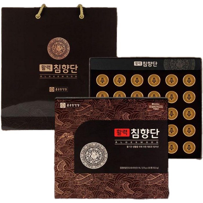 종근당 황제 기력 홍삼 녹용 침향환 3.75g x 30환 + 쇼핑백, 1개 대표 이미지 - 기력회복 추천