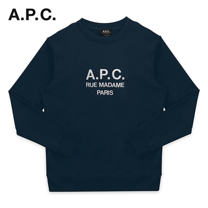 [아페쎄 APC] COEBH H27500 IAJ NAVY RUFUS 루퍼스 로고 남성 코튼 맨투맨 네이비 대표 이미지 - 아페쎄 맨투맨 추천