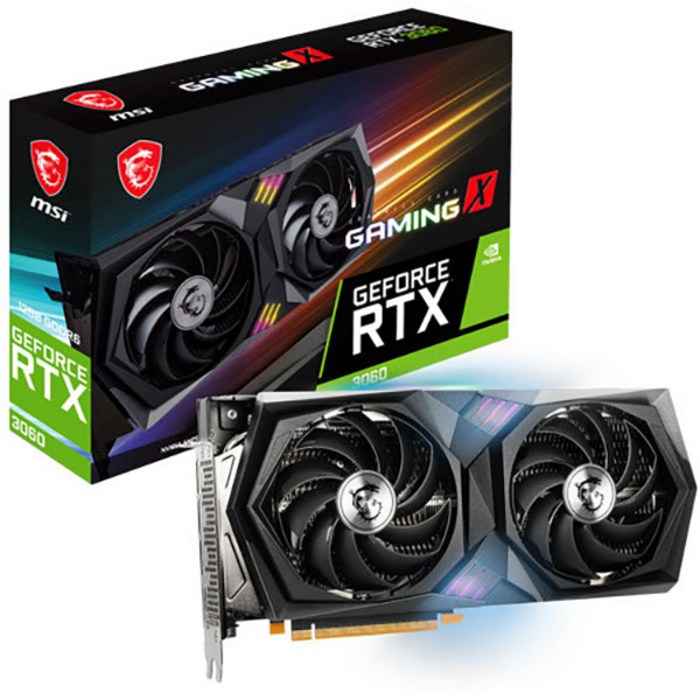 MSI 지포스 RTX 3060 게이밍 X D6 12GB 트윈프로져8 그래픽카드 (MSI코리아) 대표 이미지 - 게이밍 그래픽카드 추천