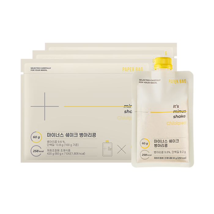 페이퍼백 마이너스 쉐이크 병아리콩, 60g, 21개입 대표 이미지 - 병아리콩 추천