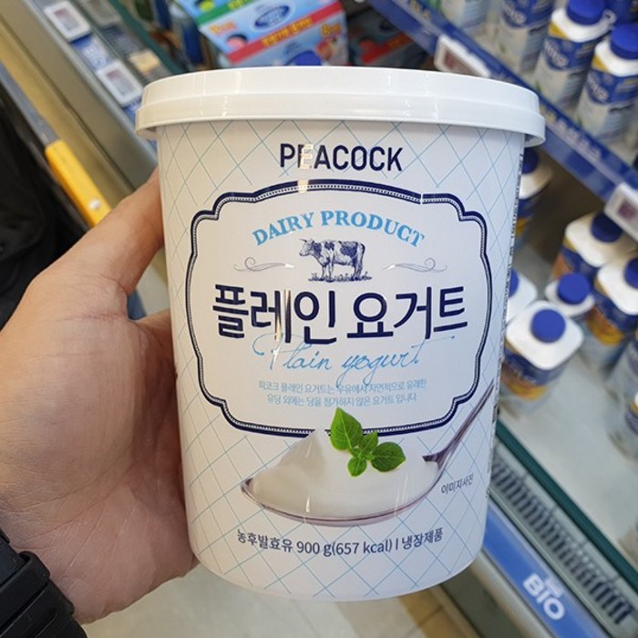 피코크 플레인 요거트 900g, 종이박스+아이스팩 대표 이미지 - 저지방 요거트 추천