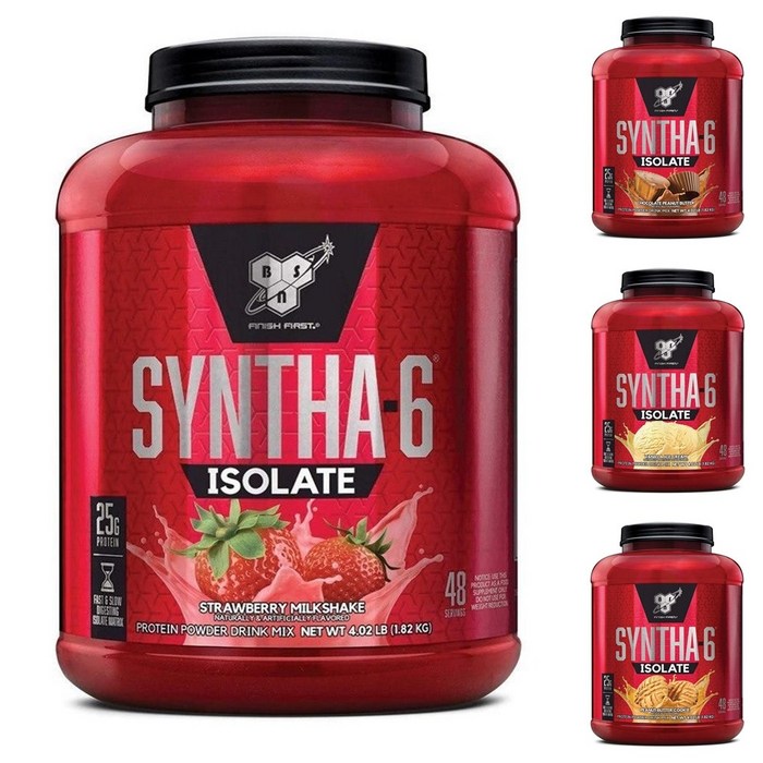 BSN 신타6 아이솔레이트 딸기 초코 바닐라 5가지 맛 신타식스 SYNTA6 프로틴 단백질 보충제 1.82 kg 48 서빙, 초콜렛밀크쉐이크 대표 이미지 - 신타6 아이솔레이트 추천