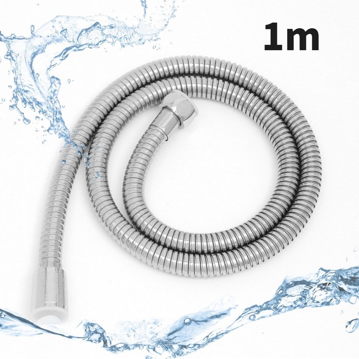뉴바스 줄꼬임 최소화 욕실 호스 스텐레스 샤워기 교체용 리모델링, 1m 대표 이미지 - 샤워기 호스 추천
