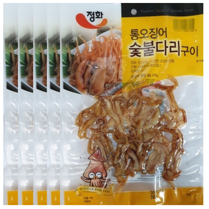 정화식품 통오징어 숯불다리구이 50g x 5개, 1개