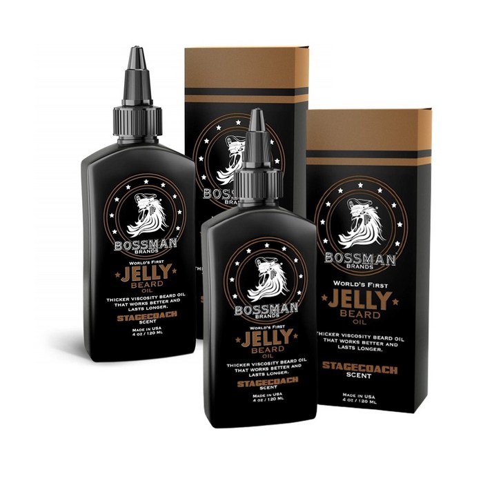 보스맨 젤리 비어드 수염관리 오일 스테이지코치 4oz(120ml) 2팩 Bossman Jelly Beard Oil Stagecoach 대표 이미지 - 비어드 오일 추천