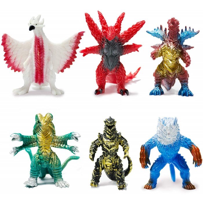 HUALEDI 6 Pack Ultraman Monsters Toys 3 inch Ultraman Monsters Action Figures with Cutlery Grade, One Size 대표 이미지