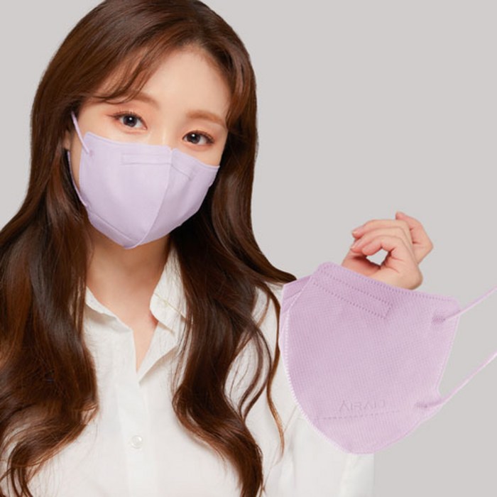 에어에이드 퍼스널컬러 2D 마스크 새부리형 대형, 1개입, 50매, 퍼플 대표 이미지 - 색깔 마스크 추천