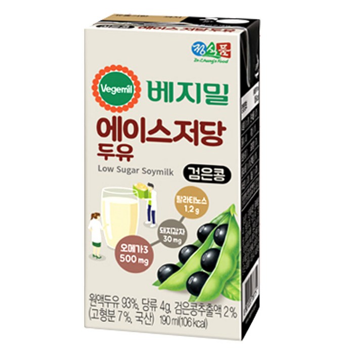 베지밀 에이스 저당 두유 190ml x 64팩, 64개 대표 이미지 - 저당 두유 추천