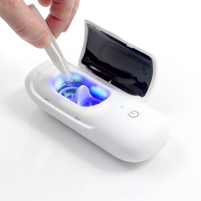 AG Cleaner 초음파 UV-C 자외선 살균 렌즈 세척기, 1개, 매트화이트 대표 이미지 - 렌즈 세척기 추천