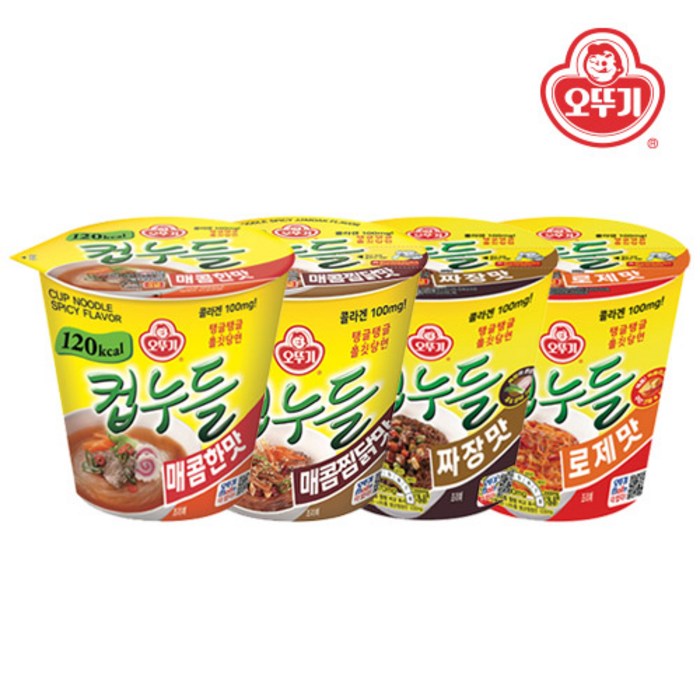 컵누들 매콤한맛 6개+매콤찜닭맛 6개+짜장맛 6개+로제맛 6개, 단품 대표 이미지 - 컵누들 추천