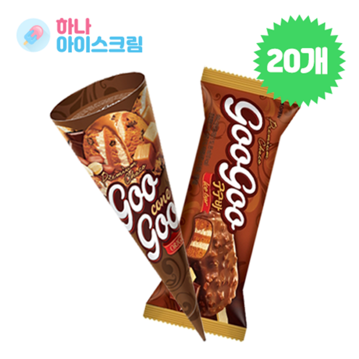 롯데푸드 구구바10개+구구콘10개 한세트 아이스크림, 20개, 160ml