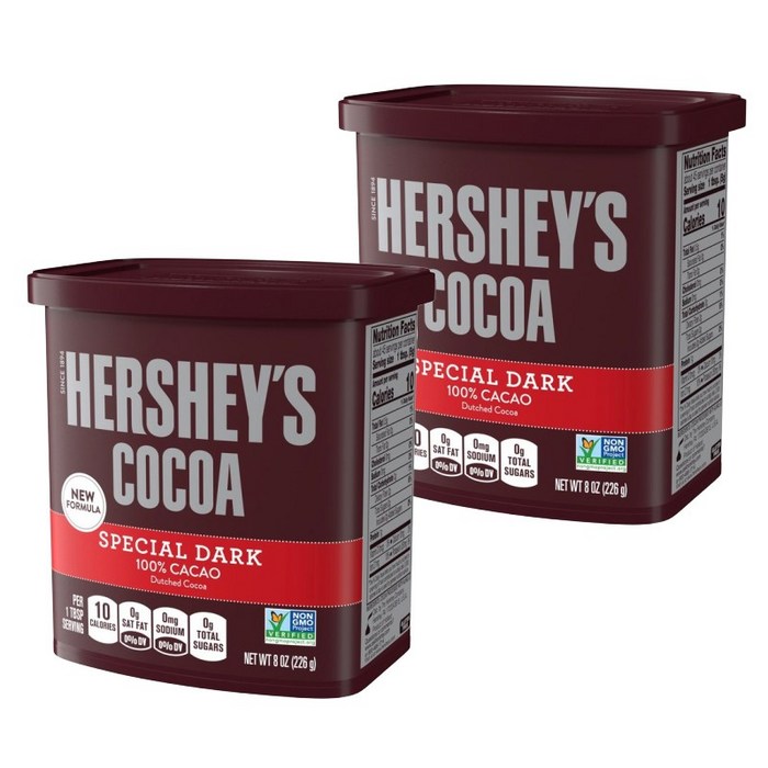 Hershey's 코코아 100% 카카오 스페셜 다크, 226g, 2개 대표 이미지 - 코코아 파우더 추천