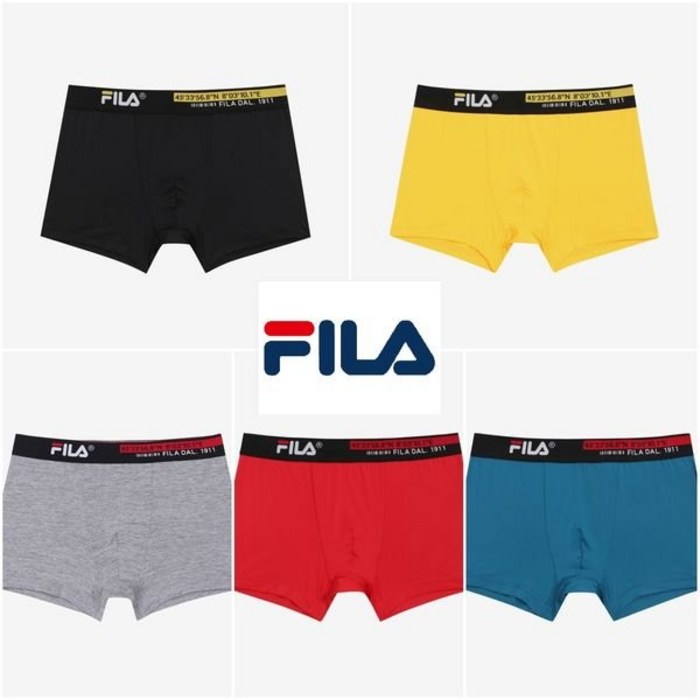 [갤러리아] FILA UNDERWEAR휠라언더웨어 아웃핏 시그니처 남성 드로즈 5종세트 요일팬티 FI4DRE1401M_5종 대표 이미지 - 휠라 팬티 추천