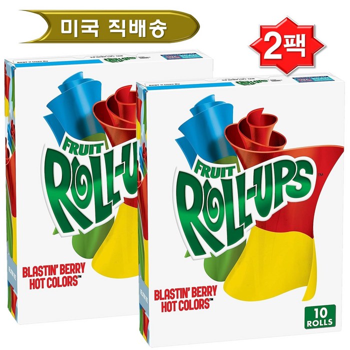 1+1 Fruit Roll Ups 프룻 롤업 접어먹는 젤리 블라스틴 베리 10팩, 2개, 141g 대표 이미지 - 업스 추천