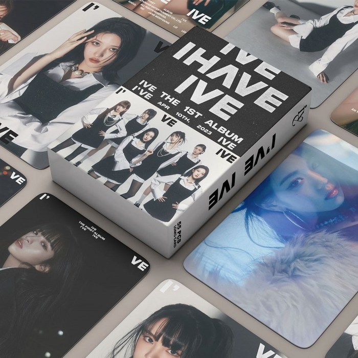 아이브 포카 키치 2023 굿즈포카 55장, 블랙&핑크 대표 이미지 - 아이브 키치 포카 추천