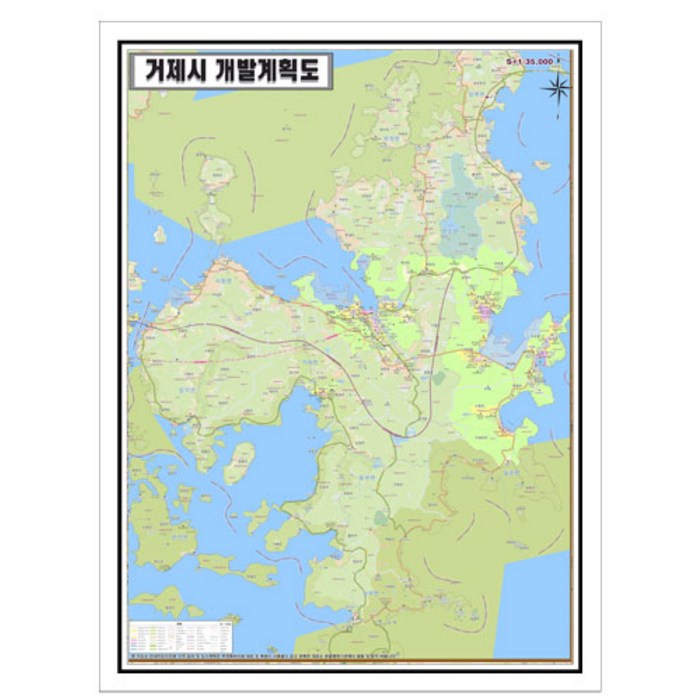경상남도 거제시 토지이용계획 개발계획도 105cm X 150cm GN, 3.일반전용천＋롤스크린(＋32000원) 대표 이미지 - 부동산 지도 추천