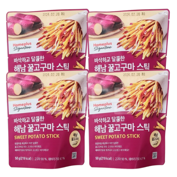 홈플러스시그니처 바삭하고 달콤한 해남 꿀고구마 스틱, 4개, 50g 대표 이미지 - 홈플러스 과자 추천