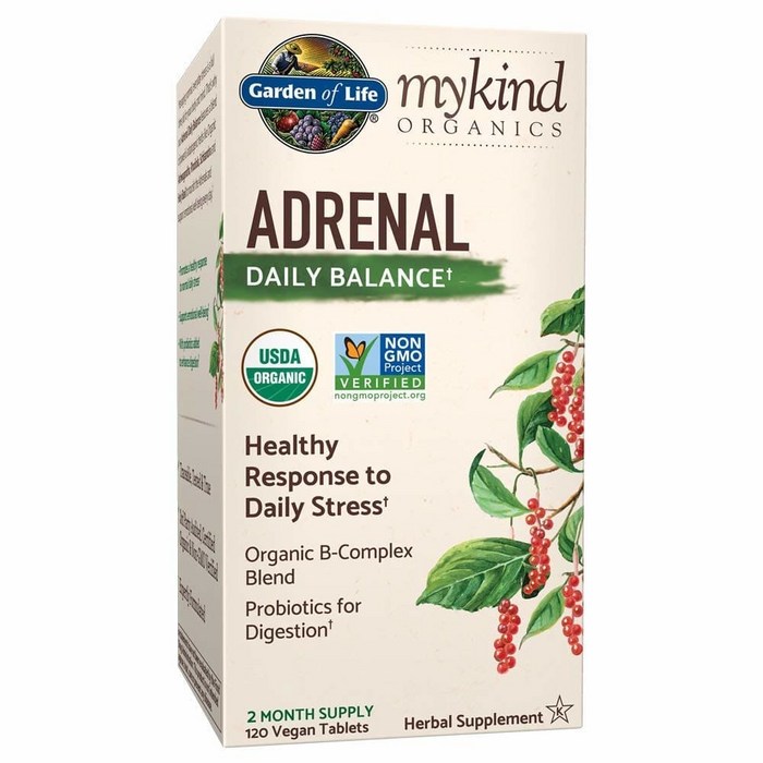 Garden of Life MyKind Organics Adrenal Daily Balance 가든 오브 라이프 마이카인드 오가닉 아드네랄 데일리 밸런스 120정