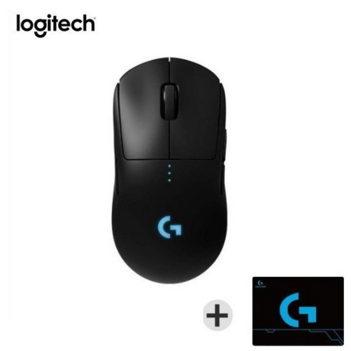 로지텍 G PRO Wireless 무선게이밍마우스 정품박스 (로지텍 마우스 패드 정증), 블랙 대표 이미지 - Logitech G 추천