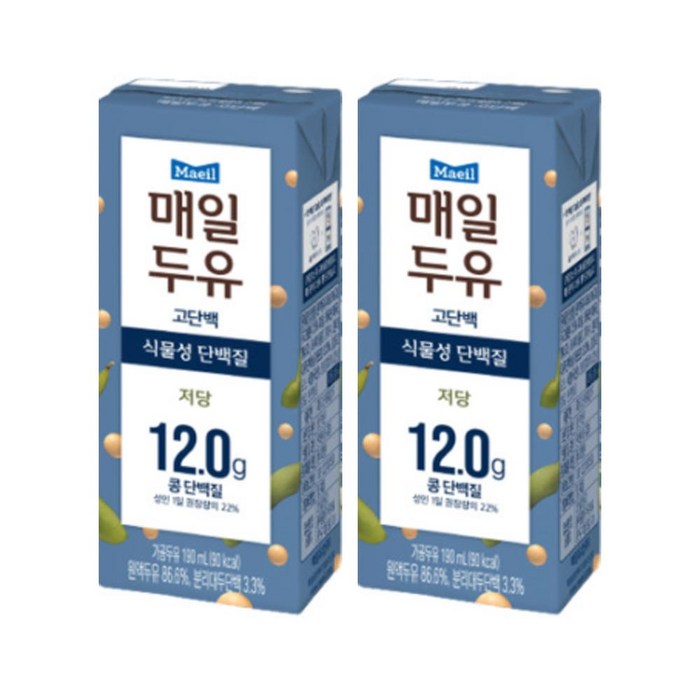 매일유업 매일두유 고단백, 190ml, 20개 대표 이미지 - 저당 두유 추천