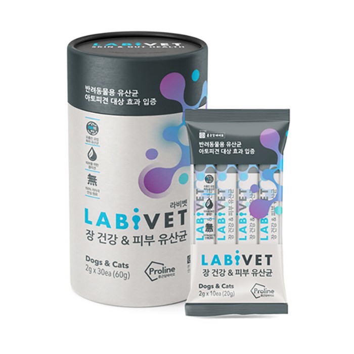 종근당바이오 X 이글벳 라비벳 반려동물 유산균 영양제 30p, 장 + 피부건강, 1개 대표 이미지 - 고양이 영양제 추천