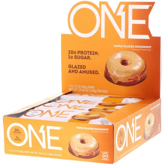 One Brands 프로틴 바 메이플 글레이즈드 도넛 Protein Bar 60g 12개입 대표 이미지 - 프로틴 도넛 추천