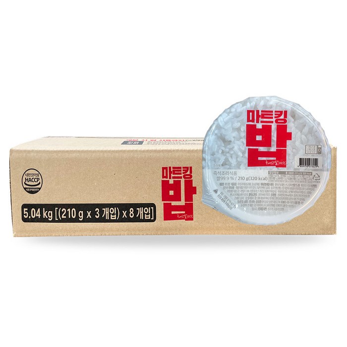 마자킹 백미 즉석밥 마트킹밥, 210g, 24개입 대표 이미지 - 쌀밥 추천