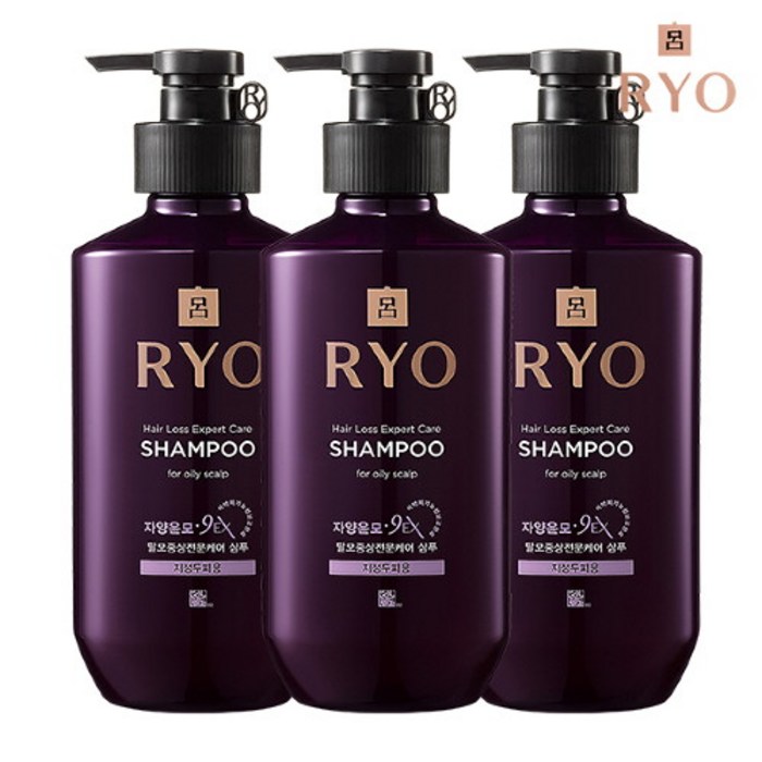 려 자양윤모 탈모증상케어 샴푸 민감성 두피용, 400ml, 3개 대표 이미지 - 중건성 샴푸 추천