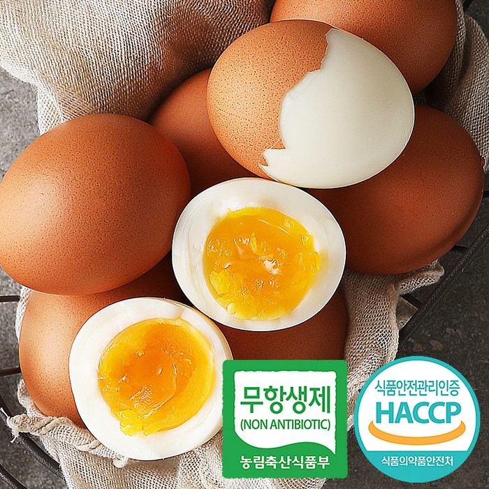 반숙계란 무항생제 인증란 사용 촉촉하고 부드럽고 담백한 계란 HACCP인증 편의점계란 사무실간식, 1판, 행복란(반숙) 30구 대표 이미지 - 반숙란 추천