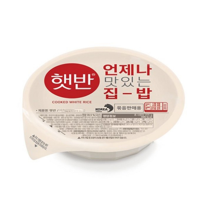 햇반 백미밥, 205g, 12개 대표 이미지 - 솥밥 추천