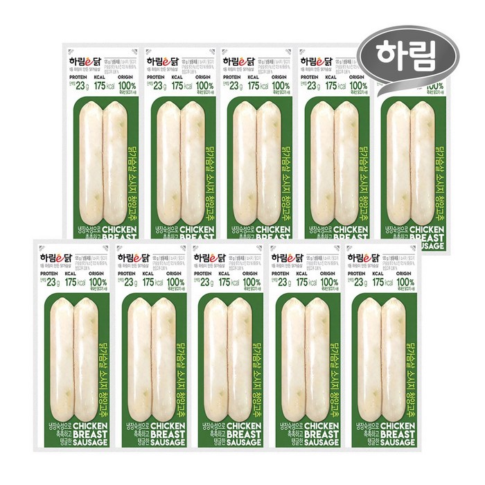 하림e닭 닭가슴살소시지청양고추 120g 10봉, 하림이닭 닭가슴살소시지청양고추 120g 대표 이미지 - 닭가슴살 소세지 추천