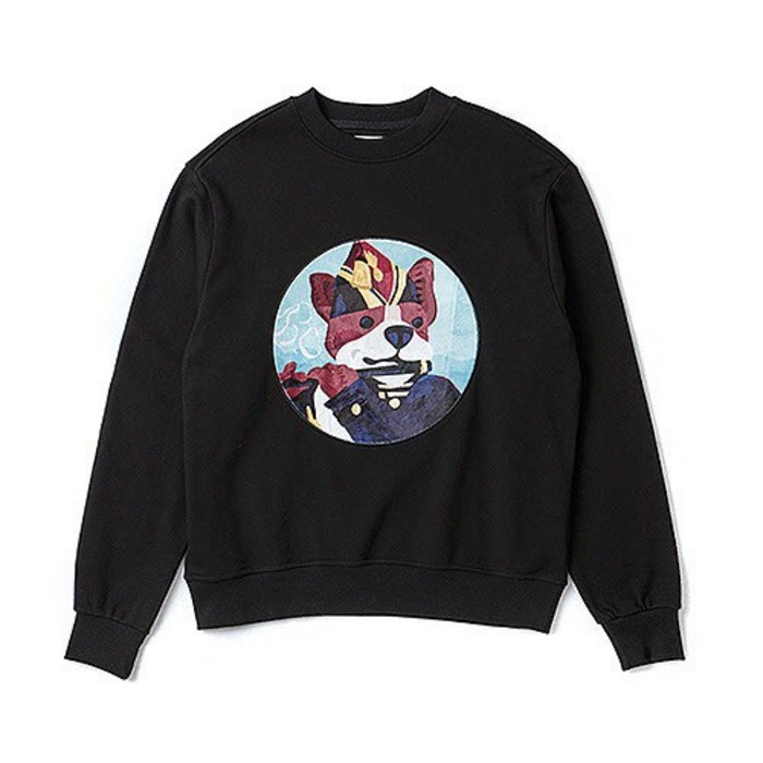 ARCHIVE PATCH DOG SWEAT SHIRTS BLACK 대표 이미지 - 비욘드클로젯 맨투맨 추천