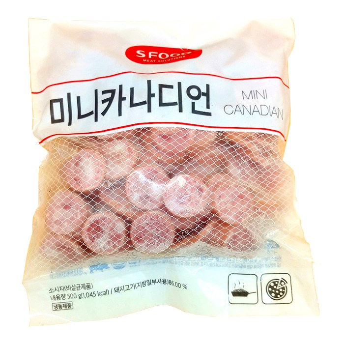 에쓰푸드 미니 카나디언 500g 신선 돼지고기 원료 피자 한식 토핑 햄 대표 이미지 - 프로슈토 햄 추천