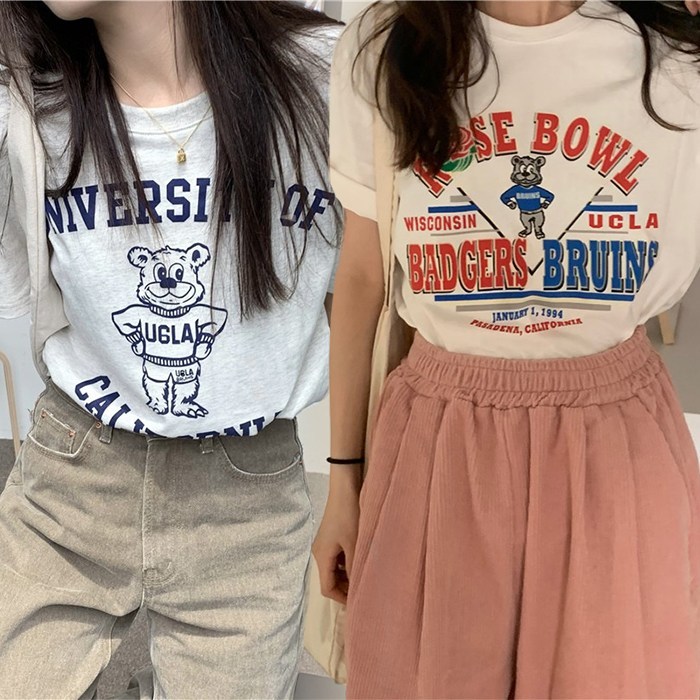 주디앤 여성 프린팅 베어 반팔 티셔츠 2P 주디앤 여성 프린팅 베어 반팔 티셔츠 2P