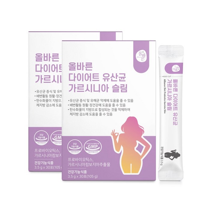올바른 다이어트 유산균 가르시니아 슬림, 30포, 2개 대표 이미지 - 식욕 억제 추천