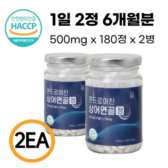 콘드로이친 1200 식약처 인증 HACCP 캡슐 남성용 여성용 복합영양제 유리병 3개월분, 콘드로이친 6개월분 360정 대표 이미지 - 무릎 연골 영양제 추천