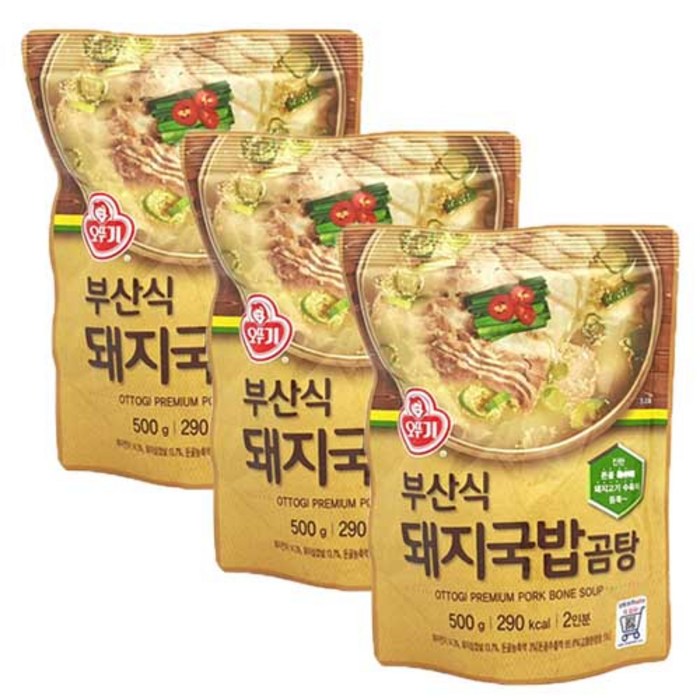 오뚜기 부산식 돼지국밥 곰탕 500g X 3개 대표 이미지 - 돼지국밥 추천