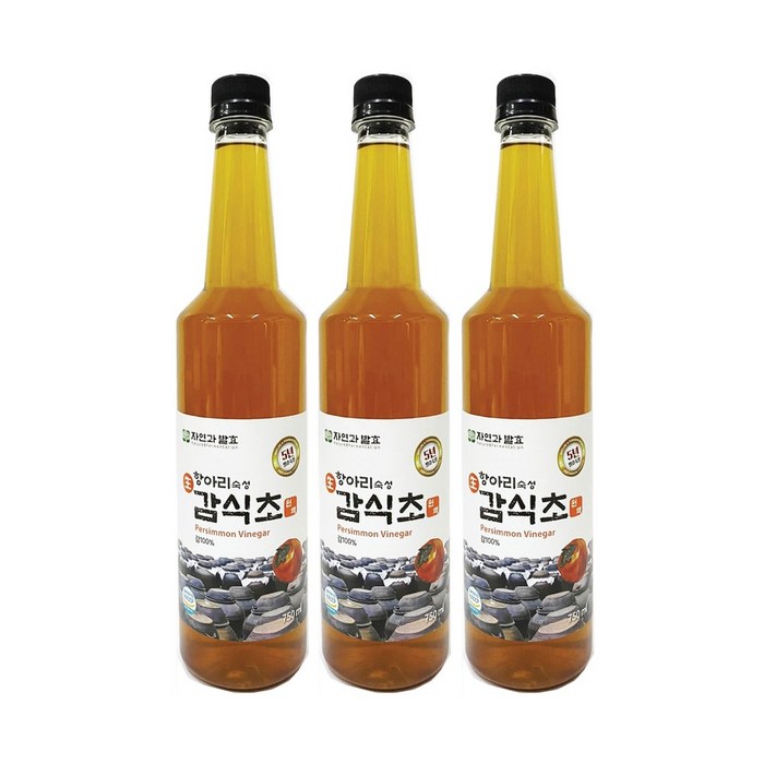 자연과발효 5년숙성 자연발효 감식초 750ml 3병 항아리숙성, 3개 대표 이미지 - 감식초 추천