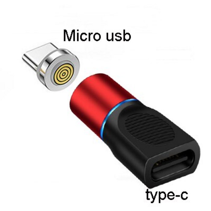 모바일 젠더 마그네틱 어댑터 마이크로-타입 C-타입 C 컨버터 마이크로-라이트닝 자석 어댑터 데이터 otg 아이폰 삼성 샤오미, 09 type-c to micro usb 대표 이미지 - C to 라이트닝 젠더 추천