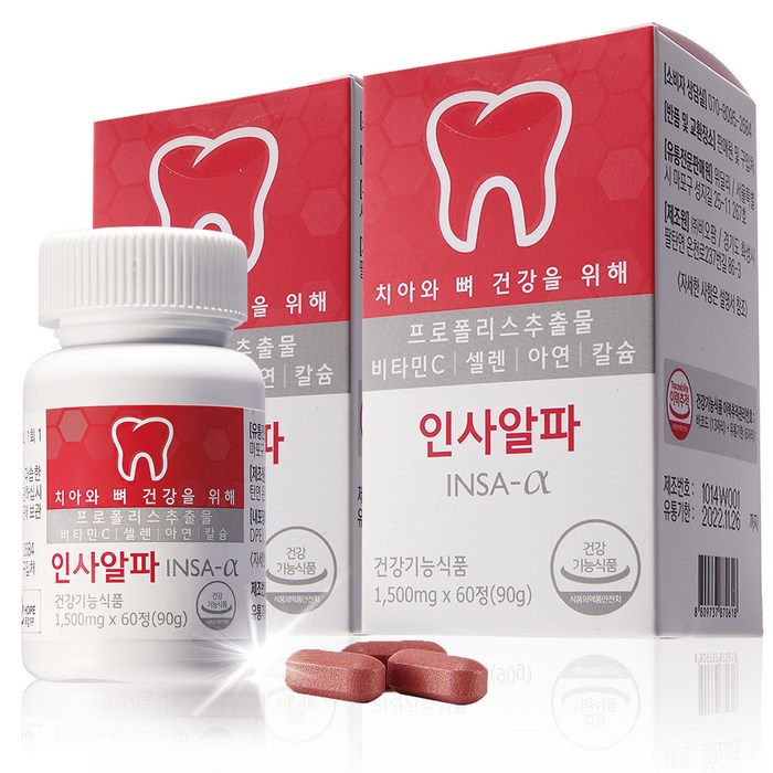 인사알파 영양제 1500mg, 60정, 2개 대표 이미지 - 인사돌 추천