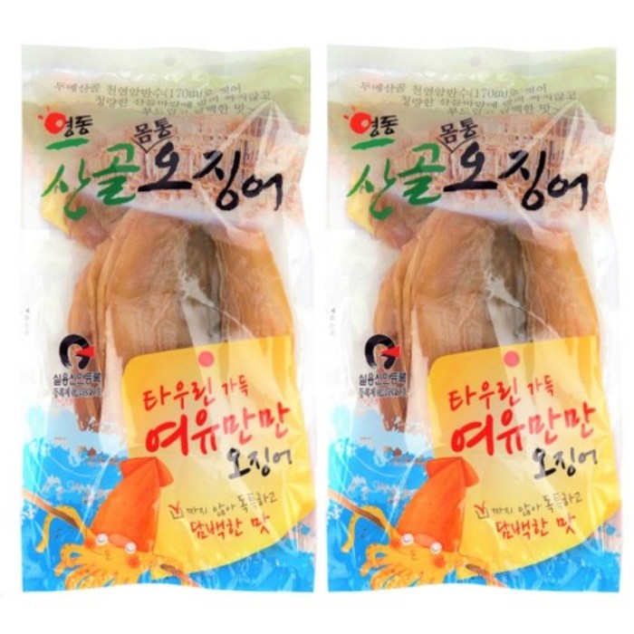 영동산골오징어 마른오징어 몸통230g 2봉, 1개 대표 이미지 - 반건조 오징어 추천