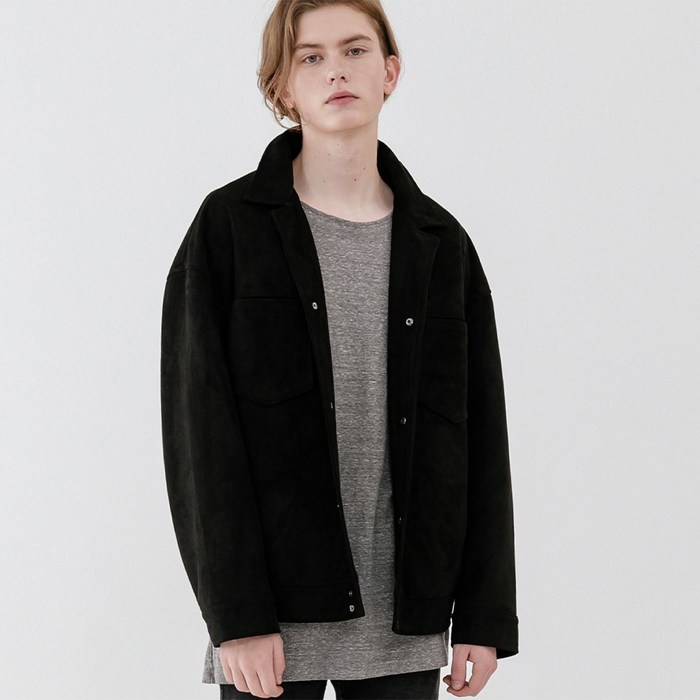 V2 Overfit suede jacket_black 대표 이미지 - 남자 스웨이드자켓 추천